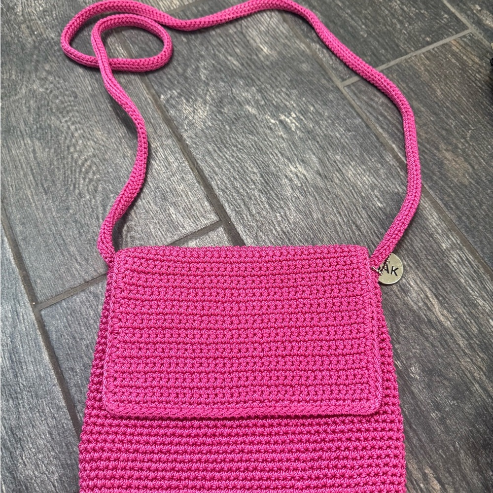 The Sak Fuchsia Crochet Crossbody Bag